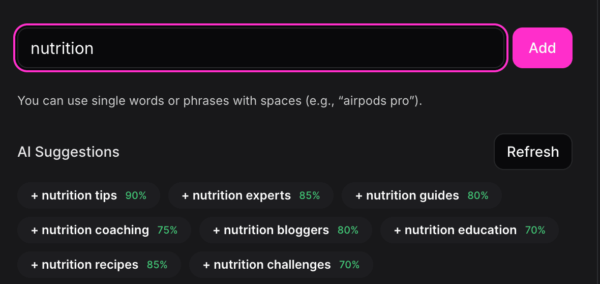 AI-powered search suggestions